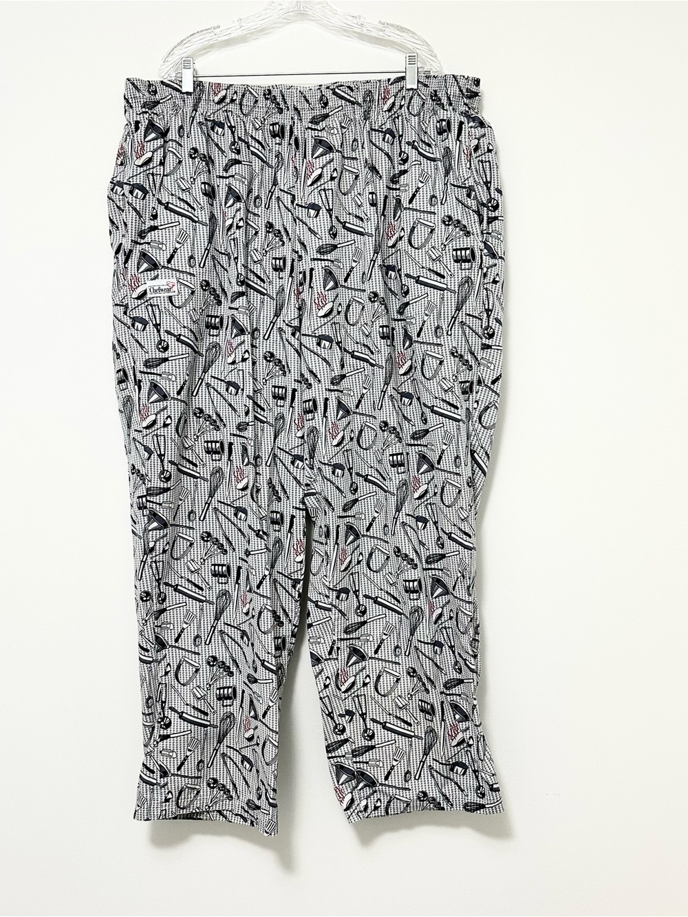 Kitchen Utensil Print 100% Cotton Chef Pants Food Service Culinary Uniform 3XL